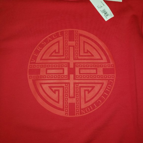Rare Versace Collection Greek Logo Red Sweater - Picture 2 of 5